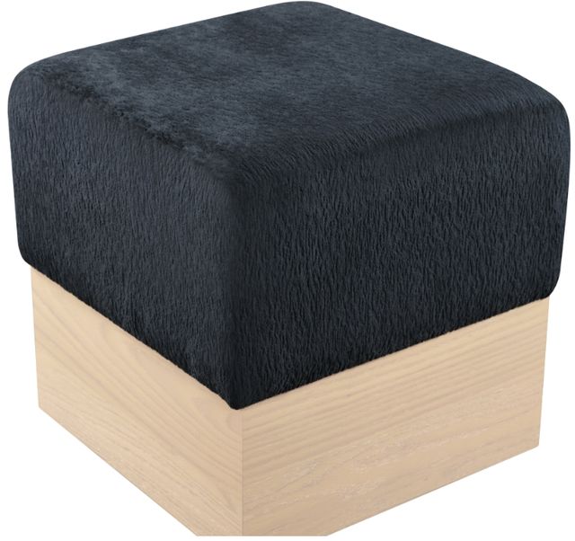 Meridian Furniture Havre Black/Natural Upholstered Ottoman-3