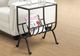Monarch Specialties Inc. Glass Top Side Table with Stardust Brown Metal Frame -1
