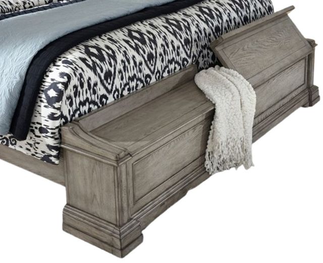 Pulaski™ Madison Ridge Brown Queen Panel Bed with Blanket Chest Footboard-3