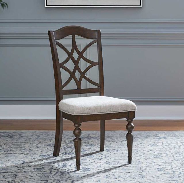 Liberty Furniture Arden Road Cream/Satin Cherry Splat Back Dining Side Chair-1