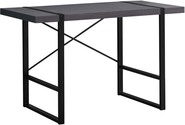 Monarch Specialties Inc. 48"L Grey and Black Metal Computer Desk-2