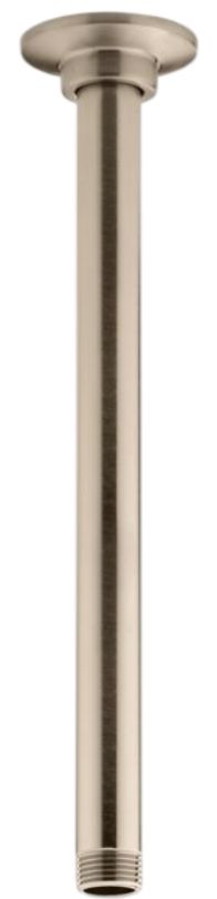 KOHLER® Vibrant Brushed Bronze 12" Ceiling-Mount Single-Function Rainhead Arm and Flange-0