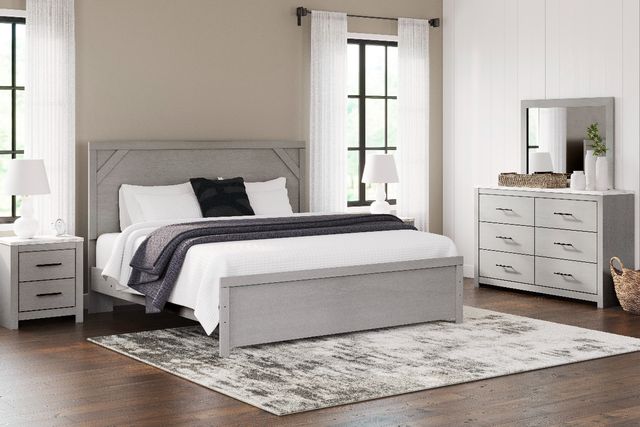 Signature Design by Ashley® Cottenburg 2-Piece Light Gray/White King Panel Bed Set-3