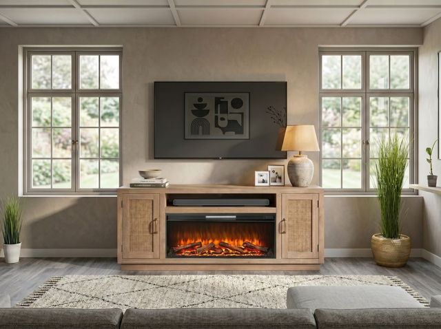 Sunny Designs™ Cane Hearth Oak Grove Media Console-2