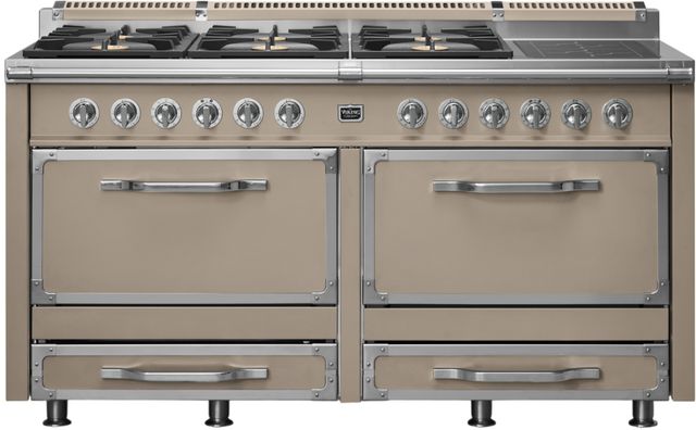 Viking® Tuscany 66" Nantucket Pro Style Dual Fuel Range with 2 Induction-0