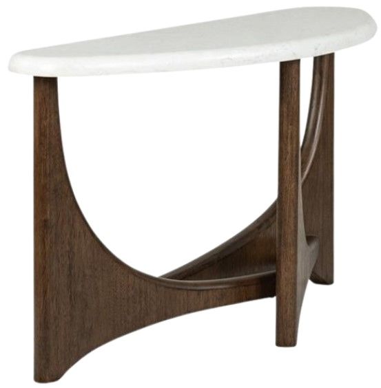 Magnussen Home® Arwen White Top Sofa Table with Turkish Coffee Base-3