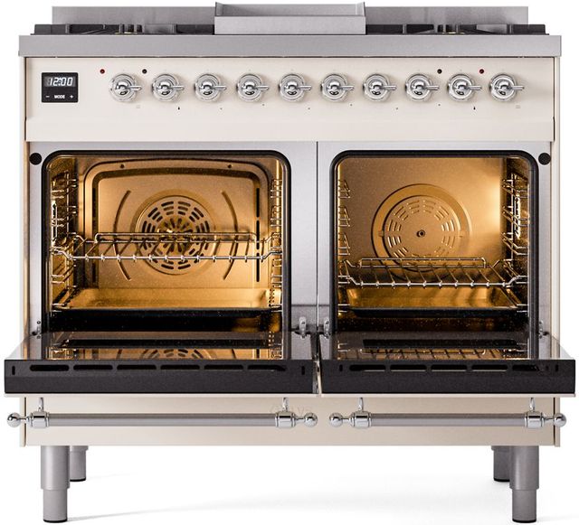 Ilve® Nostalgie II Series 40" Antique White Pro Style Dual Fuel Range-1