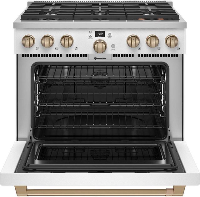 Café™ 36" Matte White Pro Style Dual Fuel Range-1