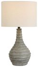 Uttermost® Stratum Light Beige Indoor-Outdoor Table Lamp with Distressed Gray Concrete Base-0