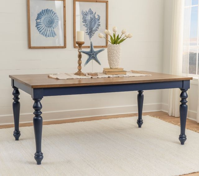 Powell® Trimble Brown Dining Table with Navy Base-1