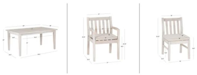 Linon Svana 7-Piece Natural Fabric/Wood Outdoor Dining Set-2