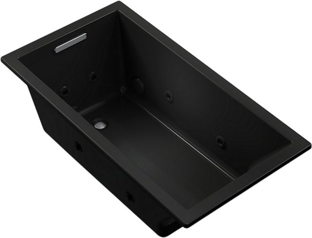 KOHLER® Underscore® Black 60" x 32" Drop-In Heated Whirlpool Bath-0