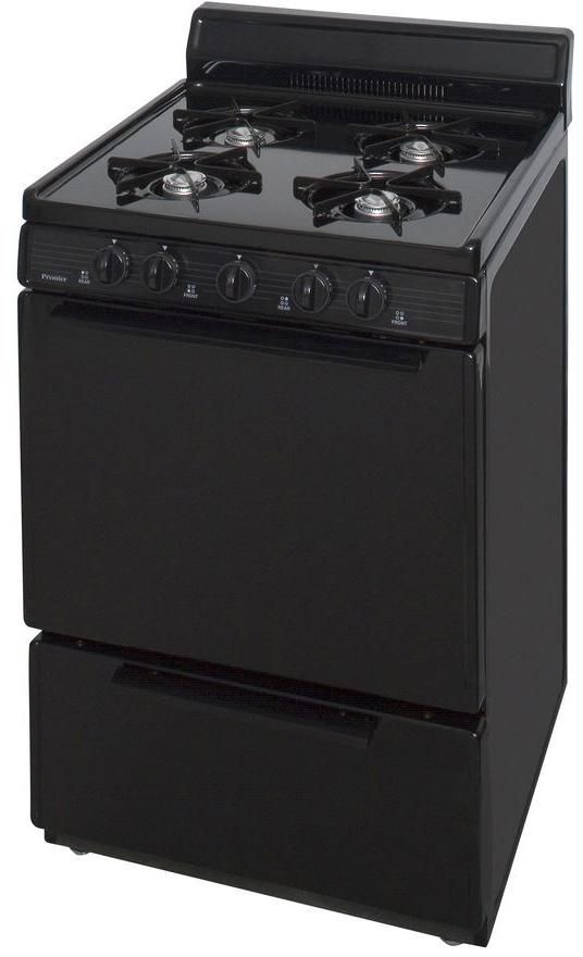 Premier 24" Black Freestanding Gas Range-2