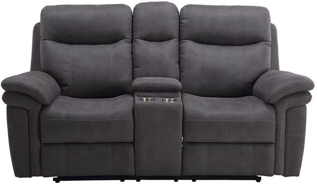 Parker House® Mason Charcoal Power Reclining Console Loveseat with Power Headrest-0