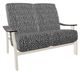 Telescope Casual St. Catherine Agra Classic/Desert Aluminum/Fabric Outdoor MGP Cushion Loveseat with Chestnut Rustic Arms-0