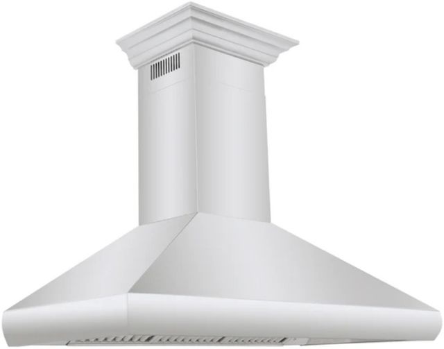 ZLINE 48" Stainless Steel Professional Convertible Vent Wall Mount Range Hood with Crown Molding-2