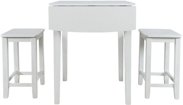 Jofran Inc. Eastern Tides 3-Piece ET Brushed White Counter Dining Set-3