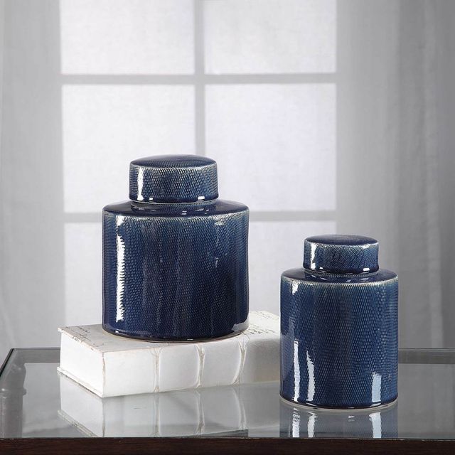 Uttermost® Saniya 2-Piece Sapphire Blue Container Set-1