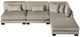 Homelegance® Traverse 4-Piece Taupe One-Arm Modular Sectional with Ottoman-2