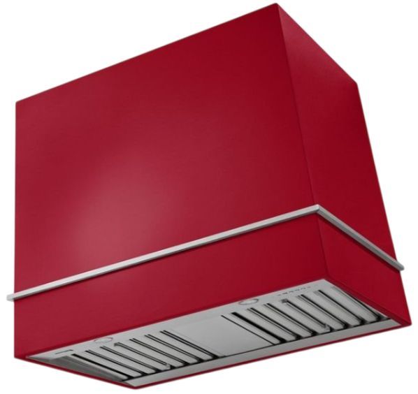 AGA Loge 36" Piccadilly Red Wall Mounted Range Hood with Brushed Nickel Trim-0