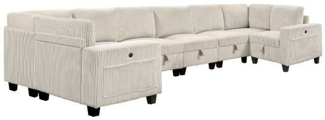 Homelegance® Walterboro 8-Piece Beige Modular Sectional with Storage and Reclining Back Rest-0