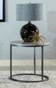Coaster® Lainey Grey Faux Marble End Table with Gunmetal Base-1