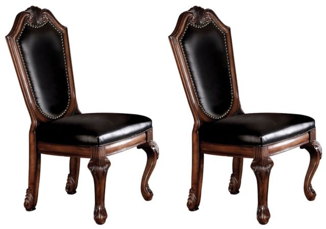 ACME Furniture Chateau De Ville 2-Piece Black/Cherry Dining Side Chair Set-2