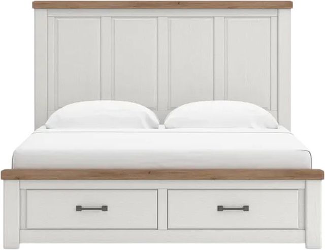 Signature Design by Ashley® Savonport Brown/White King Panel Storage Bed with Two Drawer-2