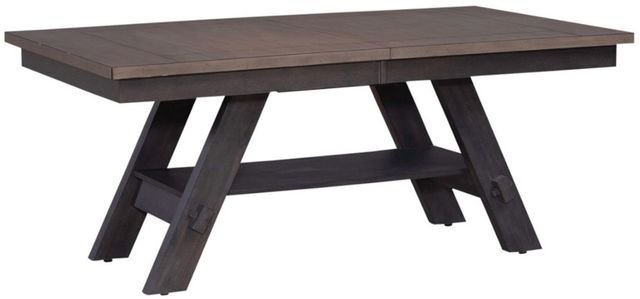 Liberty Furniture Lawson Weathered Gray Dining Table with Brown Base-0