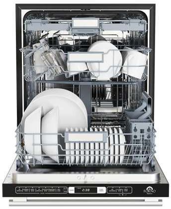 FORNO® Romano Espresso 24" Black Top Control Built In Dishwasher -3