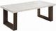 ACME Furniture Edwyn White Marble Top Coffee Table with Brown Base-0