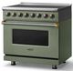 Viking® 5 Series 36" Eucalyptus Pro Style Induction Range with Brushed Brass Trim-2
