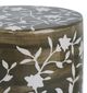 A & B Home Brown/White Cylinder Hand Painted Stool-3