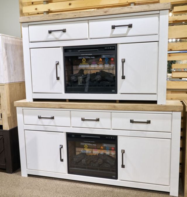 Signature Design by Ashley® Savonport Brown/White XL TV Stand with Fireplace Option-1
