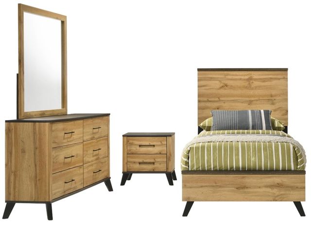 Coaster® Kaywood 4-Piece Natural Pine Twin Bedroom Set-0