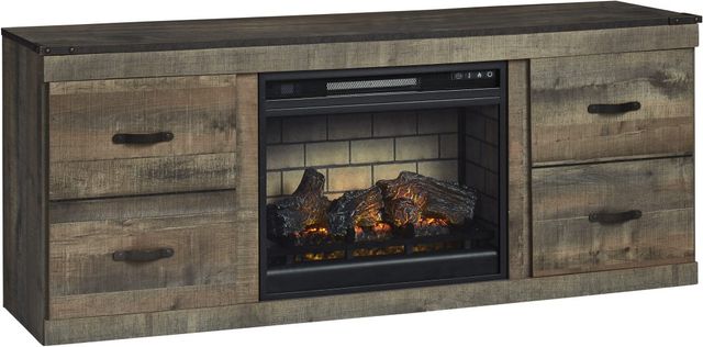 Signature Design by Ashley® Trinell Brown 60" TV Stand with Electric Fireplace-0