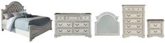 Liberty Furniture Magnolia Manor 5-Piece Antique White/Weathered Bark California King Bedroom Set