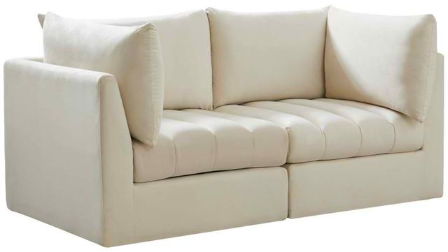 Meridian Furniture Jacob Cream 66" Modular Velvet Sofa-0