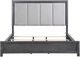 New Classic® Home Furnishings Odessa Charcoal/White California King Upholstered Panel Bed-4