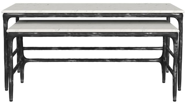 Coaster® Ebby 2-Piece White Nesting Coffee Table with Black Base Set-1