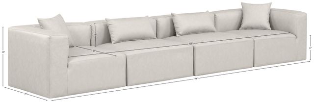 Meridian Furniture Cube 4-Piece Cream 144" Modular Sectional Sofa-3