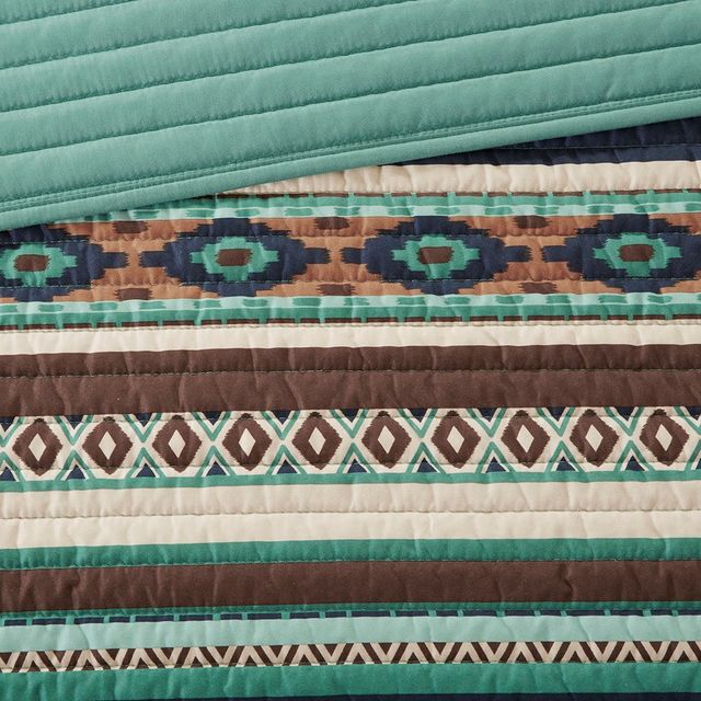 Olliix by Madison Park 6 Piece Blue King/California King Malone Reversible Coverlet Set-3