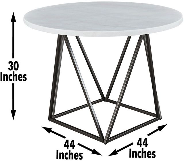 Steve Silver Co. Ramona White Dining Table with Dark Bronze Base-2