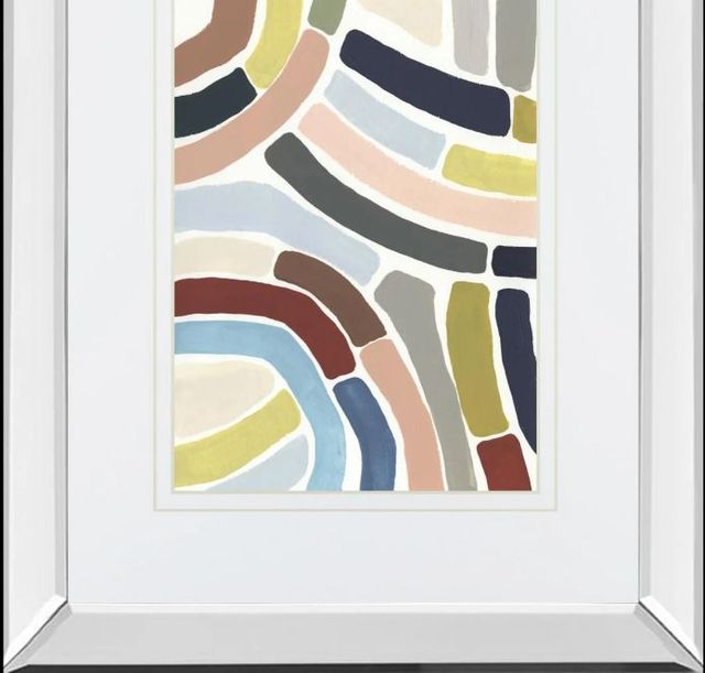 Classy Art Mosaic Curve I by June Erica Vess Mirror Framed Wall Art-1