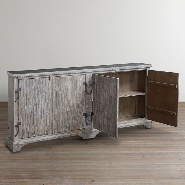 Bassett® Furniture Antiquities Driftwood Oak 75" Boatmaker's Cabinet-2