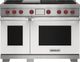 Wolf® 48" Stainless Steel Pro Style Dual Fuel Range with White Door-0