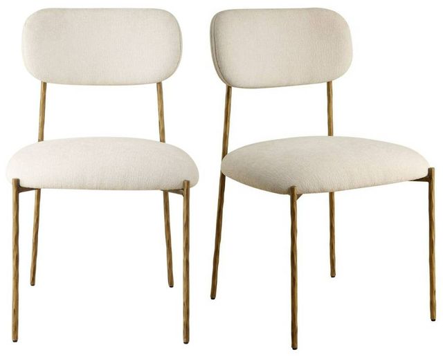 Uttermost® Capture 2-Piece Antique Gold/Off-White Dining Side