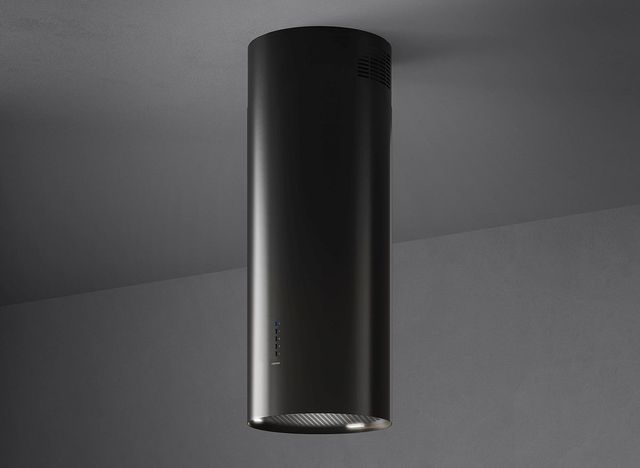 Falmec Polar Black 14" Painted Black Steel Island Range Hood-3