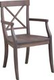 Urban Collections by Yutzy Woodworking Cross Trestle Wormy Maple La Croix Arm Dining Chair-0