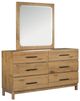 Magnussen Home® Davenport Rustic Caramel Double Drawer Dresser with Portrait Mirror-0